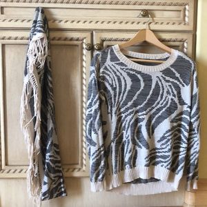 Sweater with matching scarf